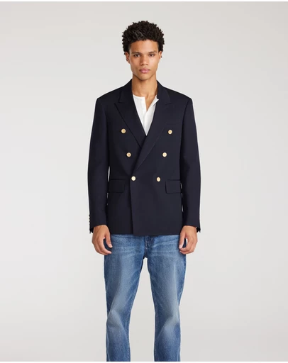 Calibre - Wool Double Breasted Blazer Navy Dark