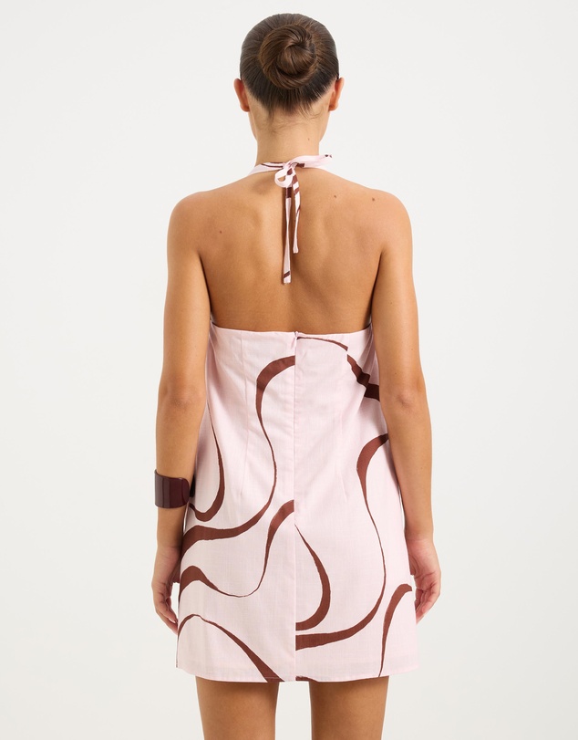 Calli - Tara Print Mini Halterneck Dress