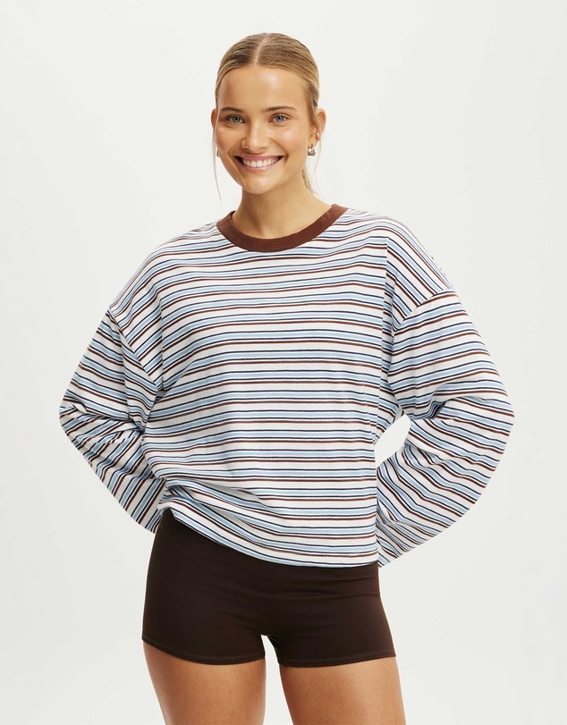 Cotton On Body Active - Long Sleeve Slub Graphic Crew
