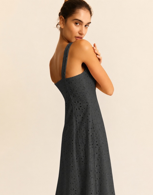 Emme | Max Mara Group - Dark Green Broderie Cotton Dress