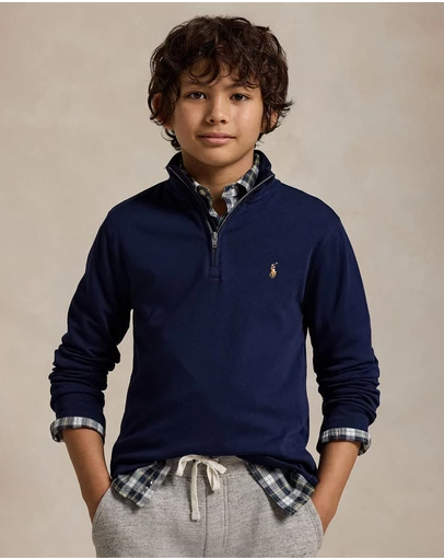 Polo Ralph Lauren - Cotton Interlock Quarter-Zip Pullover - ICONIC EXCLUSIVE - Teens