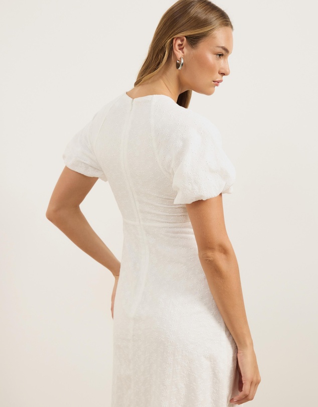 Atmos&Here - Belle Short Sleeve Broderie Midi Dress