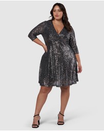 Pink Dusk by Curve Project - Are You Jelly Sequin Dress