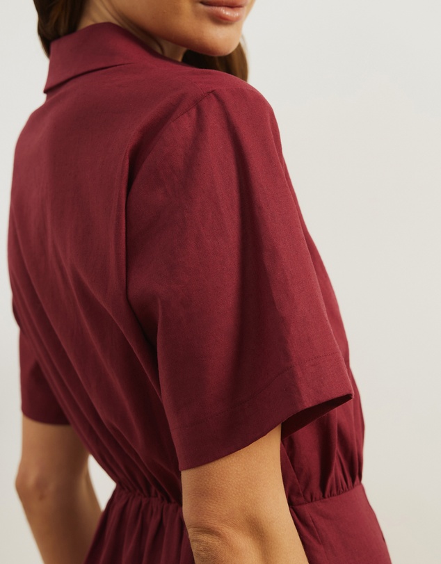 Atmos&Here - Remi Linen Blend Mini Shirt Dress