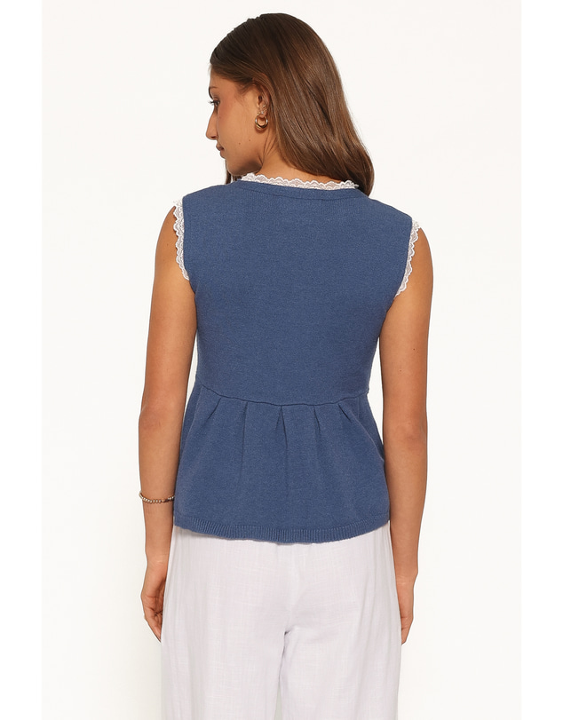 Petal & Pup - Zivia Knit Peplum Top - Blue