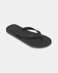 Boomerangz Footwear - Men's Black/Grey Thongs with arch support and 2 x interchangeable straps