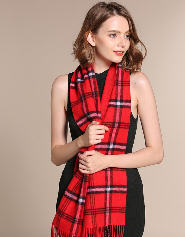 Ozwear Connection Uggs - Ugg 100% Australian Merino Wool Reversible Scarf Red