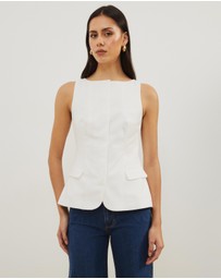 Atmos&Here - Solene Linen Blend Boat Neck Vest