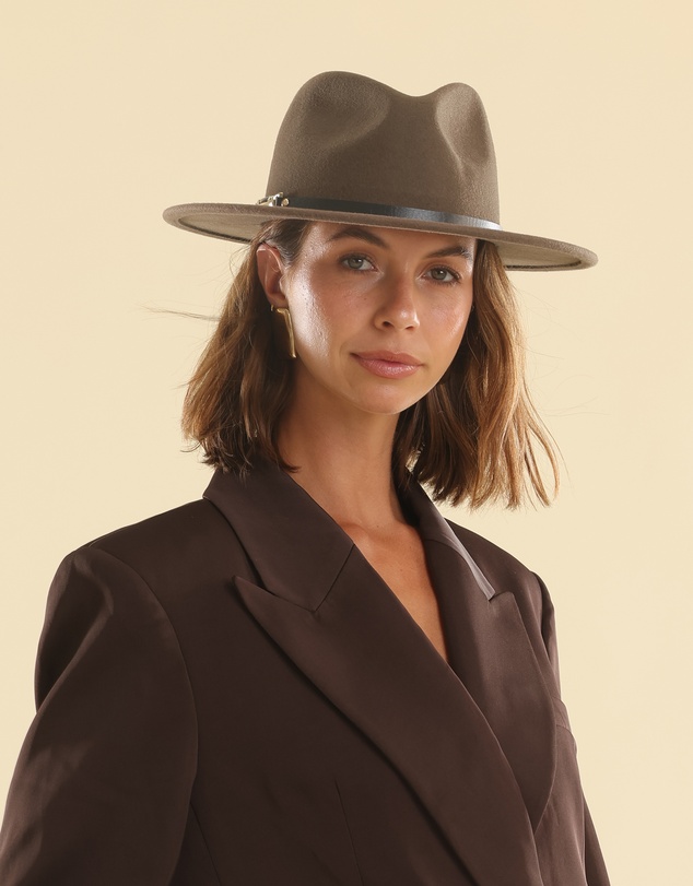Morgan & Taylor - Soraya Wool Fedora in Brown
