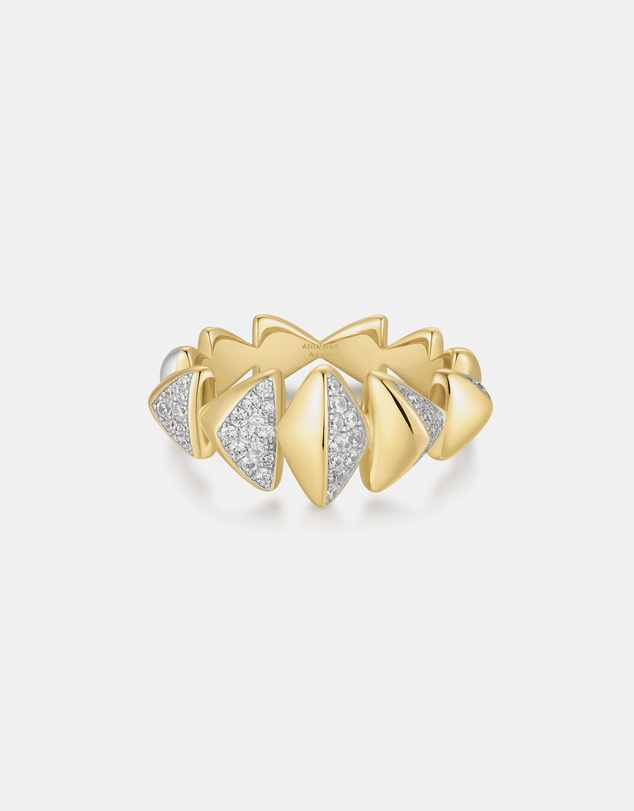 Ania Haie - Ania Haie Two-Tone Sparkling Bold Puffy Spike Ring