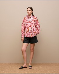 Trenery - Peony Linen Silk Resort Shirt in Soft Pink