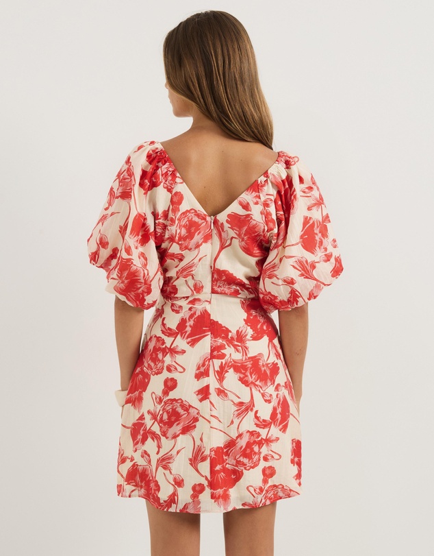 Atmos&Here - Kora Puff Sleeve Cotton Poplin Mini Dress