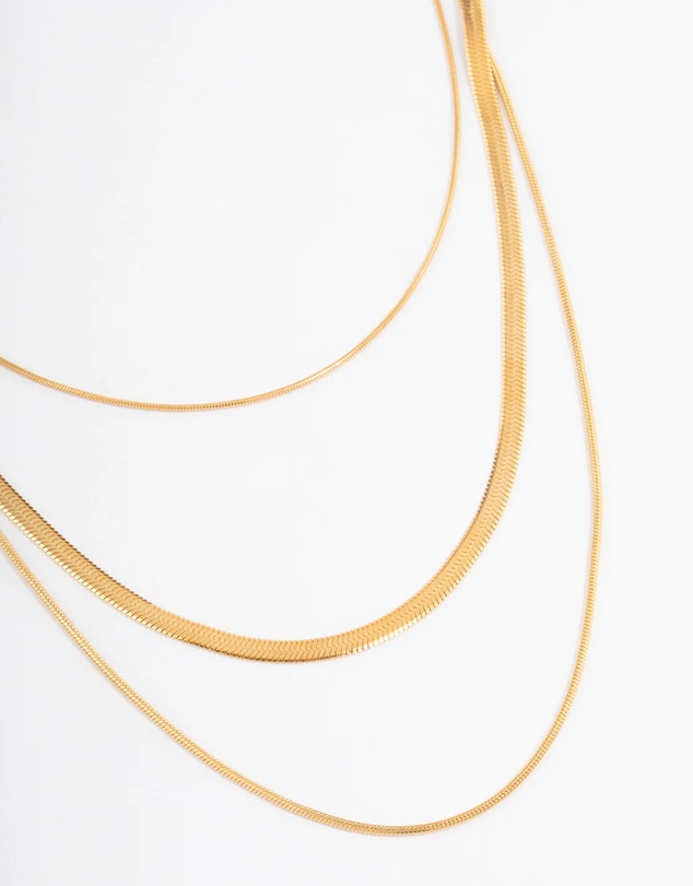 Lovisa - Gold Plated Max Width Snake Layered Necklace