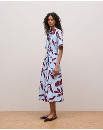 Trenery - Karra Cotton Poplin Shirt Dress in Sky