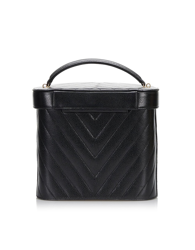 Pre-Loved by Azura Reborn - Pre-Loved Chanel Chevron Leather Vanity Case