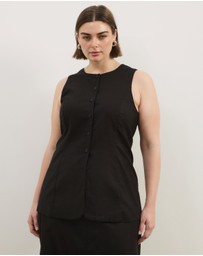 Atmos&Here Curvy - Heidi Linen Longline Vest