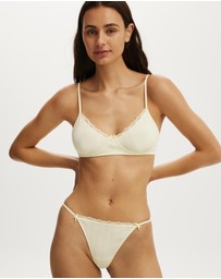 Cotton On Body - Cotton Pointelle Bralette/Tanga G String Set