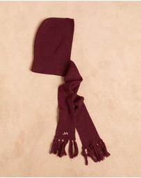 Damson Madder - Tassel Hooded Scarf