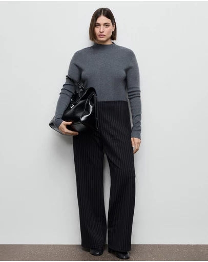 M.N.G - Chalk-Stripe Straight Trousers