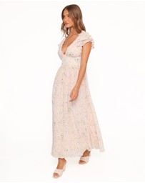 Petal & Pup - Angelica Midi Dress - Pastel Pink Floral