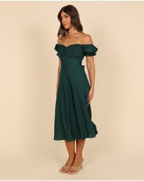Petal & Pup - Mickenna Sweetheart Frill Midi Dress - Emerald