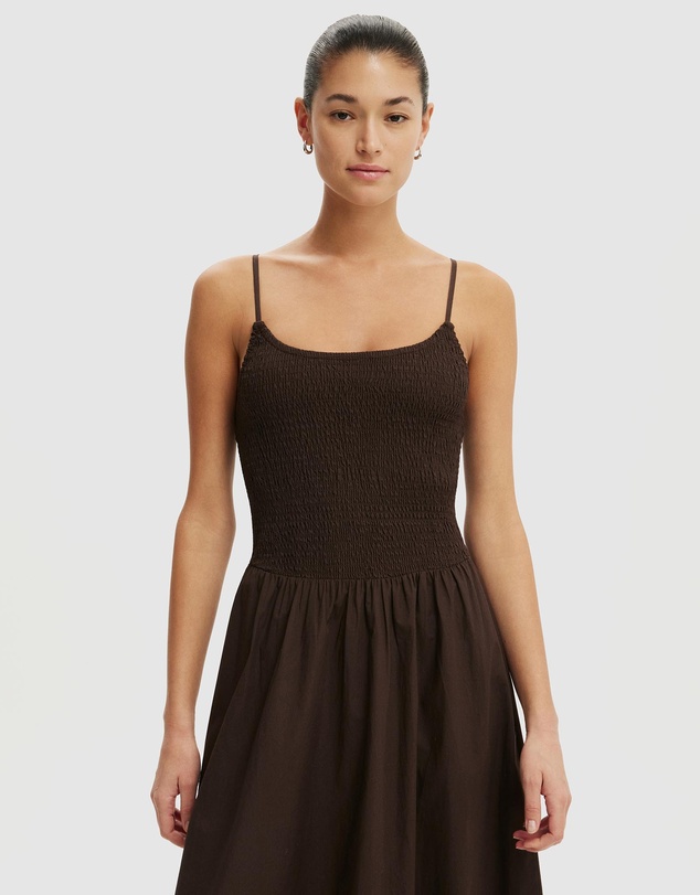 Cotton On - Remy Shirred Bodice Midi Dress