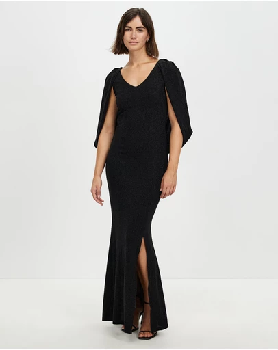 Pink Ruby - Elegance Cape Maxi Dress