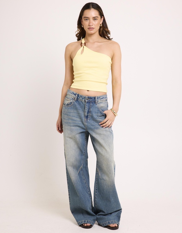 Subtitled - Kenzie One Shoulder Rib Tank