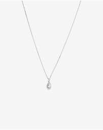 Michael Hill - Pear Cubic Zirconia Halo Pendant Necklace in Sterling Silver