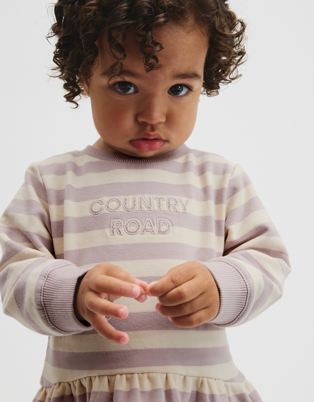 Country Road - Organically Grown Cotton Stripe Sweat Dress