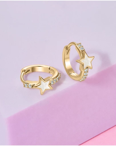Mestige Kids - Stella Star Hoops - 18K Gold Plated