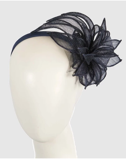 Max Alexander - Flower Navy Sinamay Fascinator Headband
