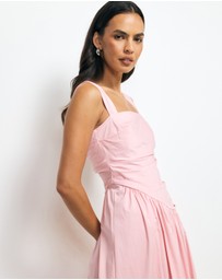 AERE - Kylara Ruched Midi Dress