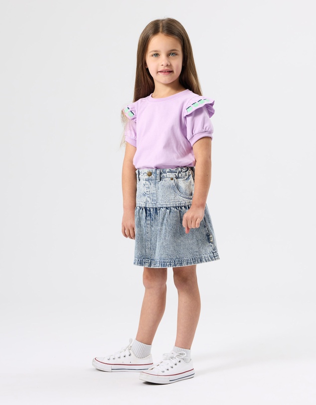 Goldie + Ace - Flounce Shoulder Apple Top - Babies-Kids