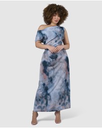 Sunday In The City - Phantom Maxi Satin Dress