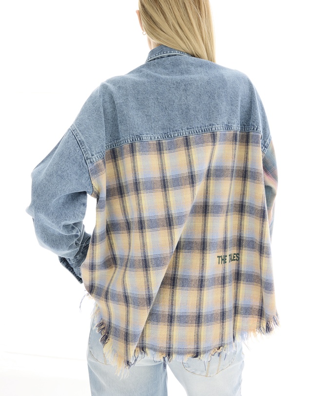 THE TALES - Denim And Check Cotton Shirt