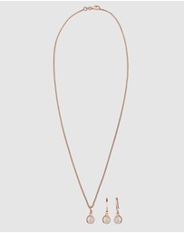 Elli Jewelry - Jewelry Set Moonstone 925 Sterling Silver Rosegold