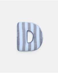 Seed Heritage - Blue Stripe Initial Cushion