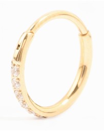 Lovisa - Gold Plated Surgical Steel Pave Band Clicker Ring