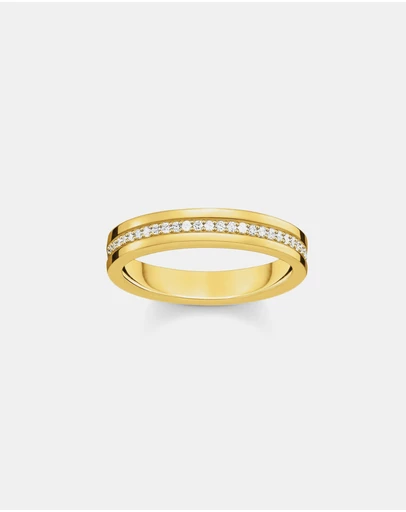 THOMAS SABO - Golden Band Ring with White Zirconia