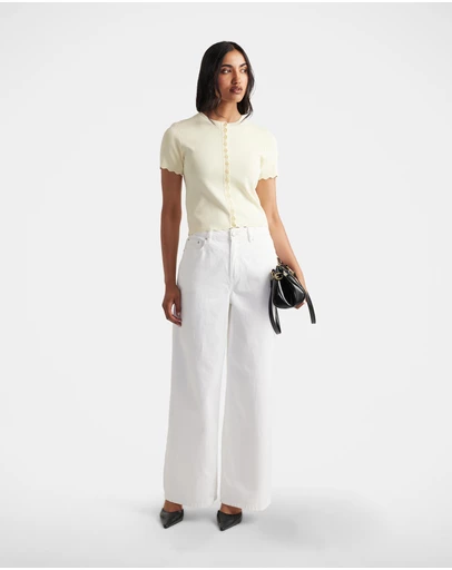 Decjuba - Maya Scallop Trim Button Top