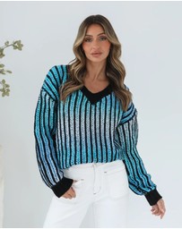 Esther & Co - Daleena Knit - Blue Multi