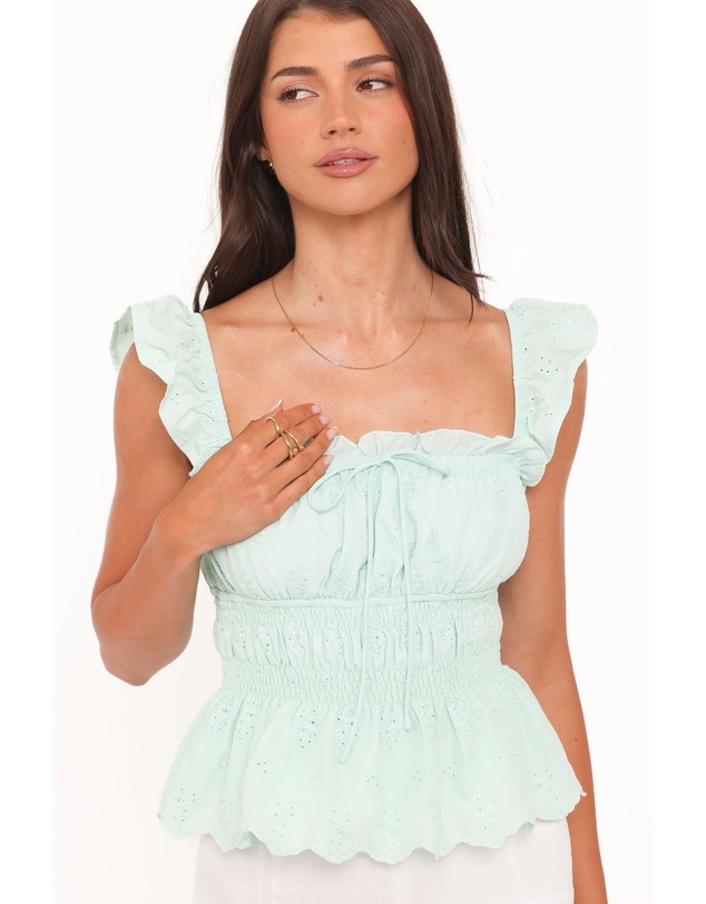 Petal & Pup - Melissa Peplum Top - Sage
