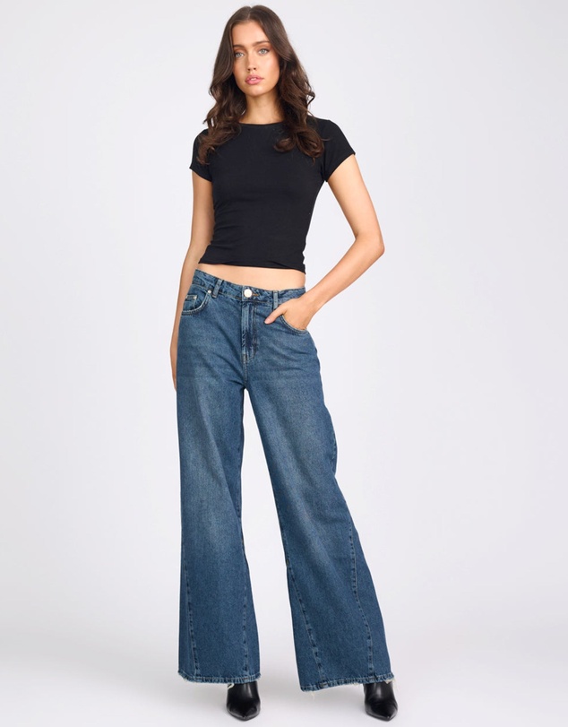 ONE TEASPOON - Cruisers Mid Waist Bootcut Flare Denim Jeans - Colorado Blue
