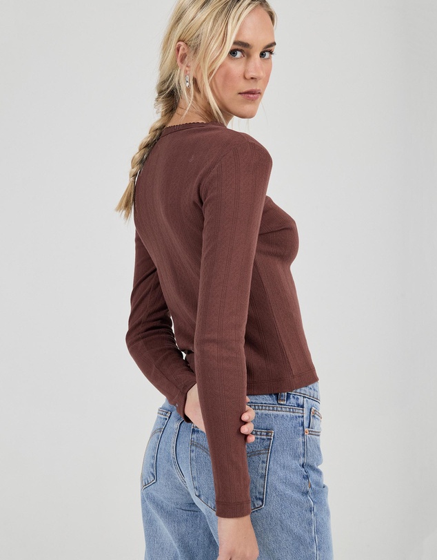 Rolla's - Pointelle Classic Long Sleeve Top