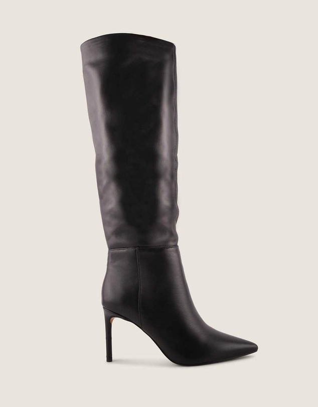 Shelly Shen - Marlow Heel Long Boots Black Leather