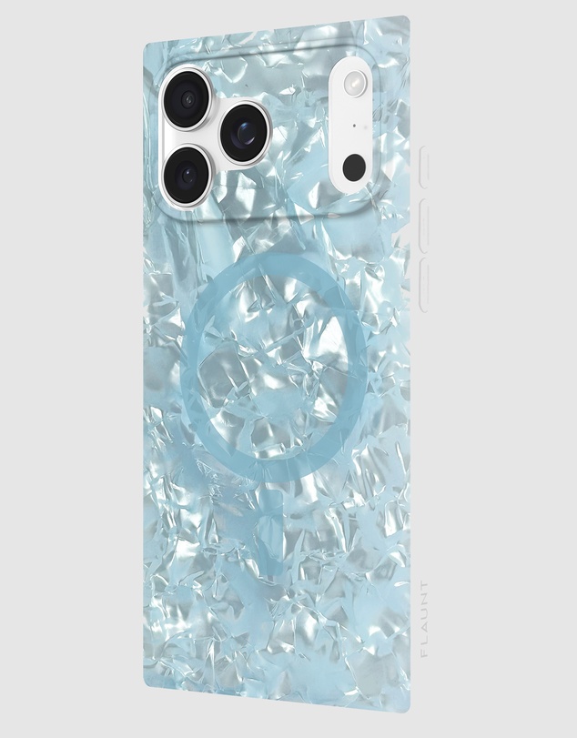 Flaunt - Flaunt Square Icy Blue Pearl MagSafe Case for iPhone 17 Pro Max