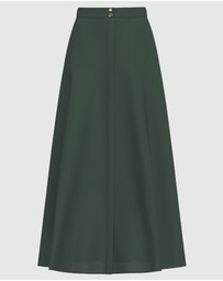 Emme - Dark Green Cotton Popeline Skirt