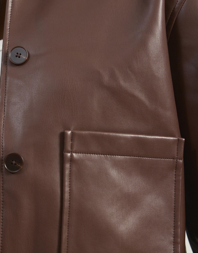Atmos&Here - Annalise Leather Look Cropped Shacket