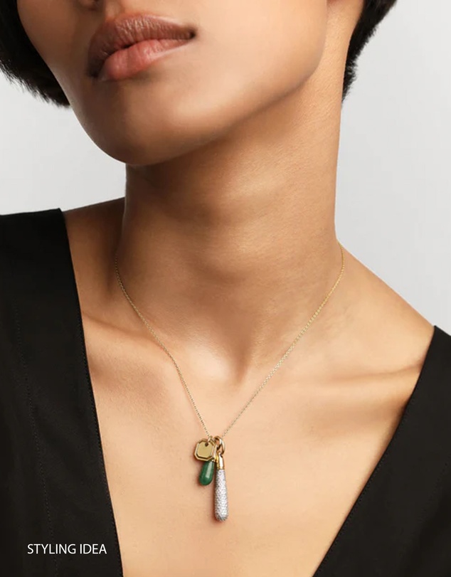 PDPAOLA - Green Aventurine Drop Pendant Necklace